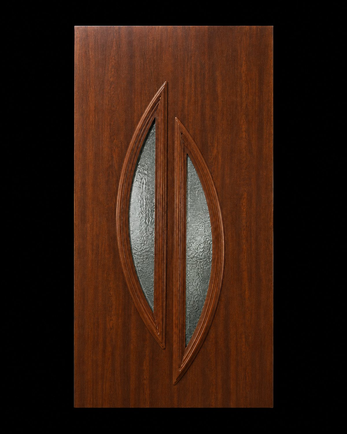 SK20T panel in mahogany, studio view of the two crescent openings