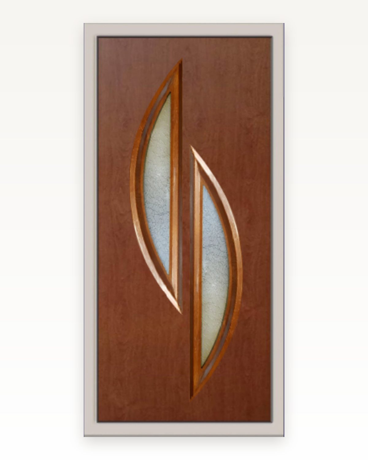 Catalogue rendering of the SK20T panel in mahogany with a white frame
