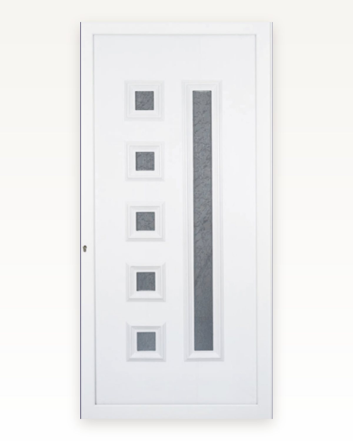 Catalogue rendering of the SK24T panel in white with a mirrored layout