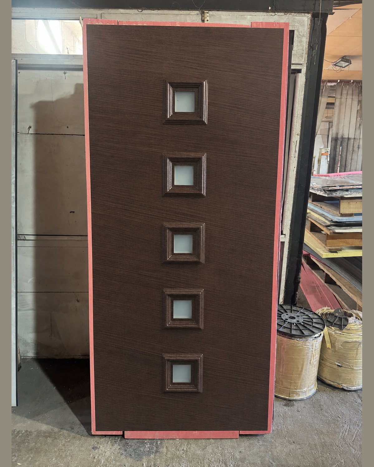 Wenge SK27T panel leaning in the workshop before dispatch to the customer