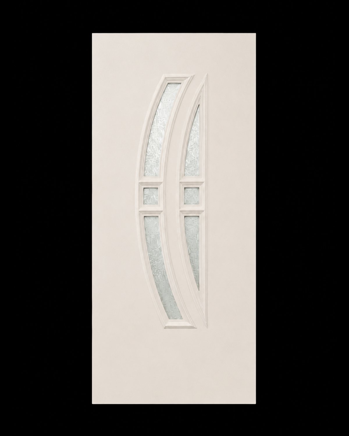 SK33T in cream white, bare panel, with twin arcs and cast glass in a studio photo