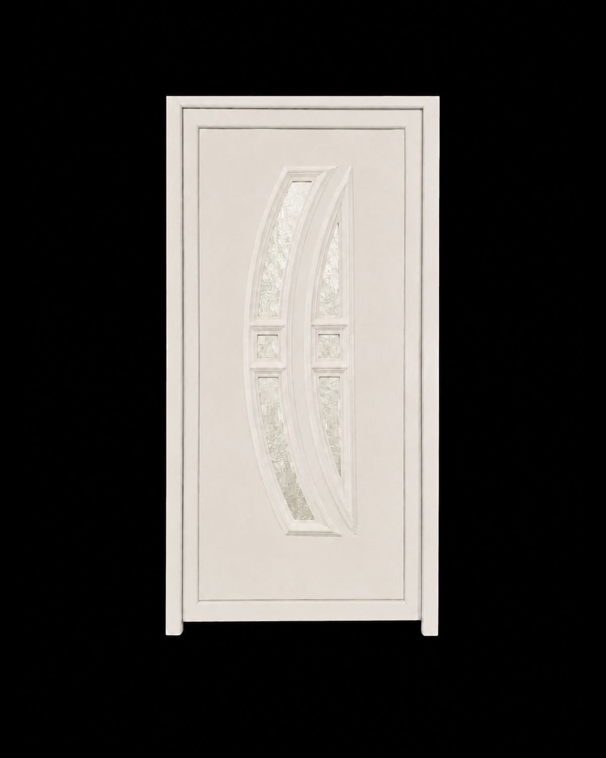 SK33T in cream white set in a white frame, with twin arcs and frosted cast glass