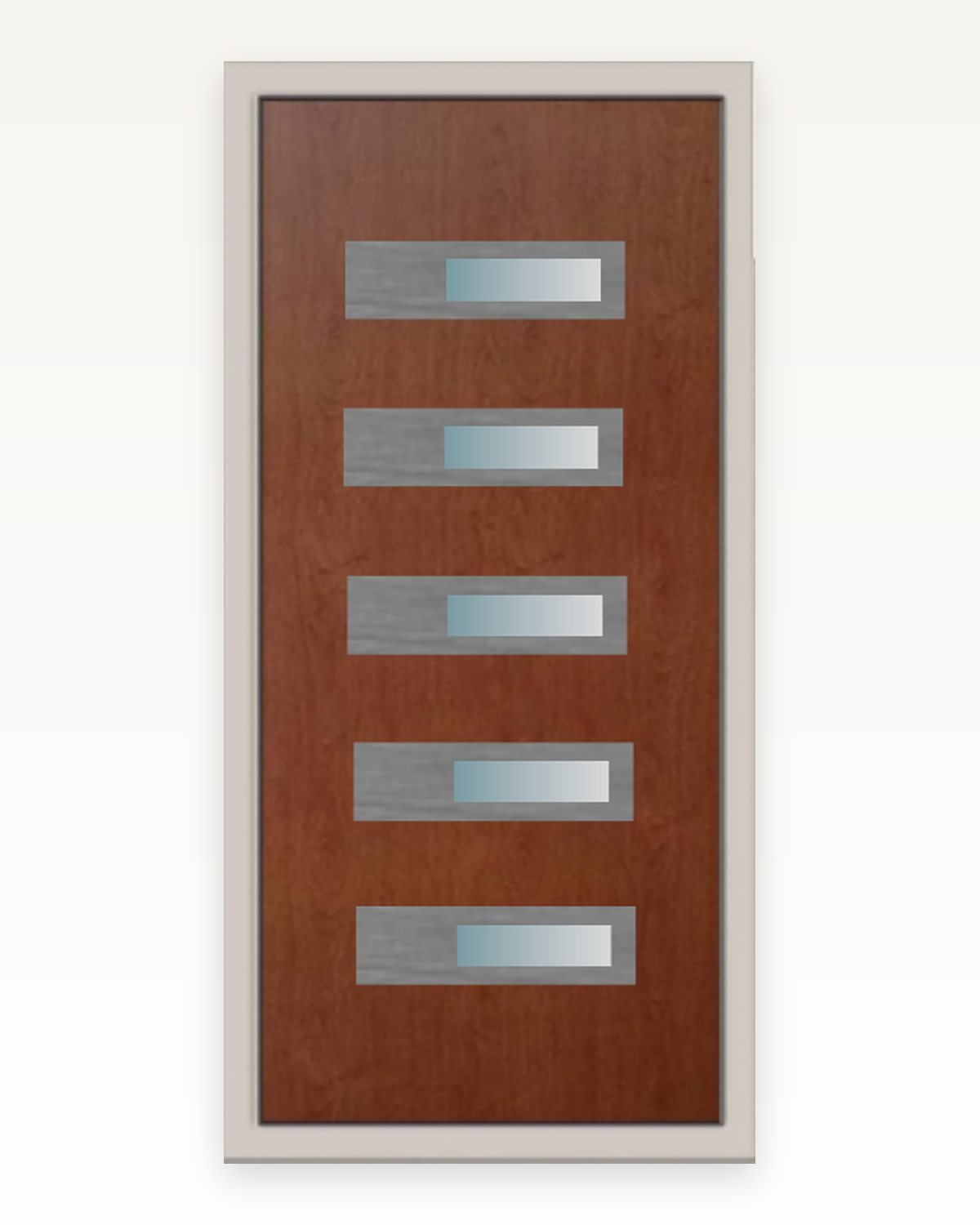 Πάνελ inox SK38F σε απόχρωση μαόνι με πέντε πλάκες inox, εικόνα καταλόγου