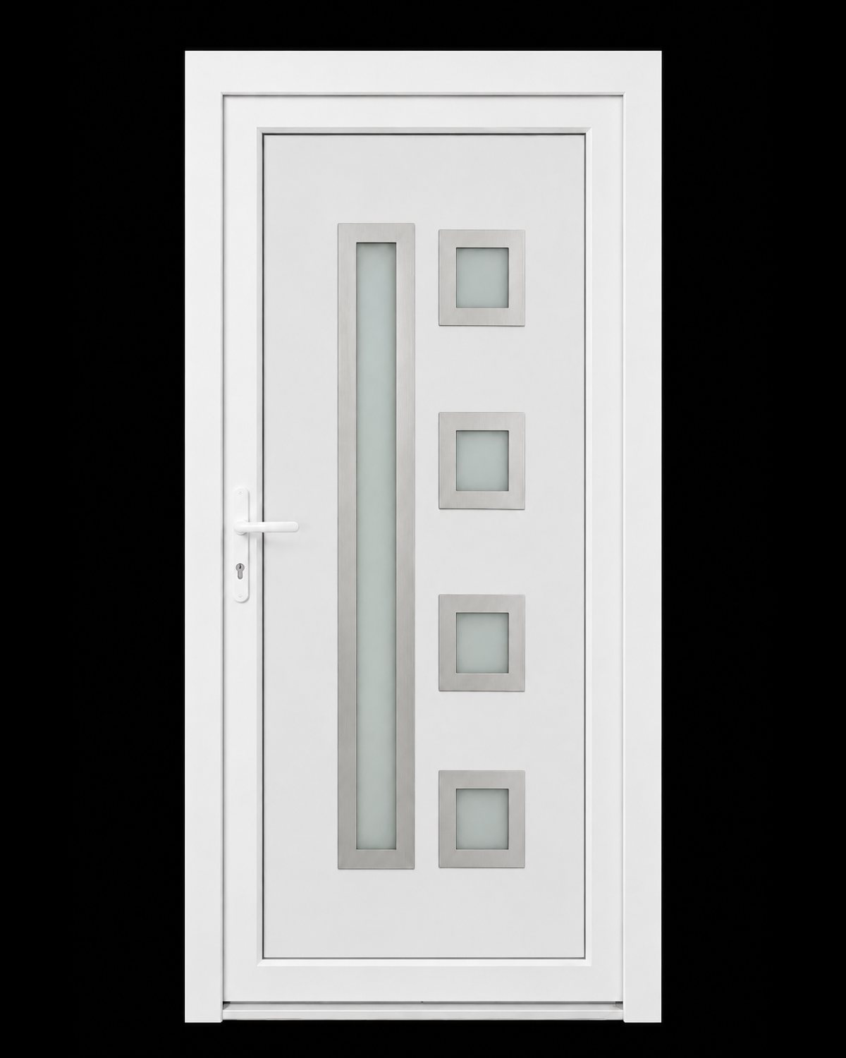 White SK56F panel fitted in a door leaf with four square windows